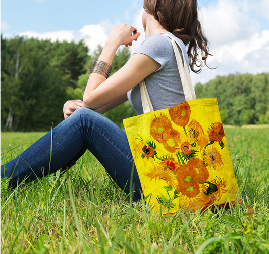 Slunečnice Plátěná taška Kreativní umění Autoportrét Taška přes rameno Personalizované kabelka