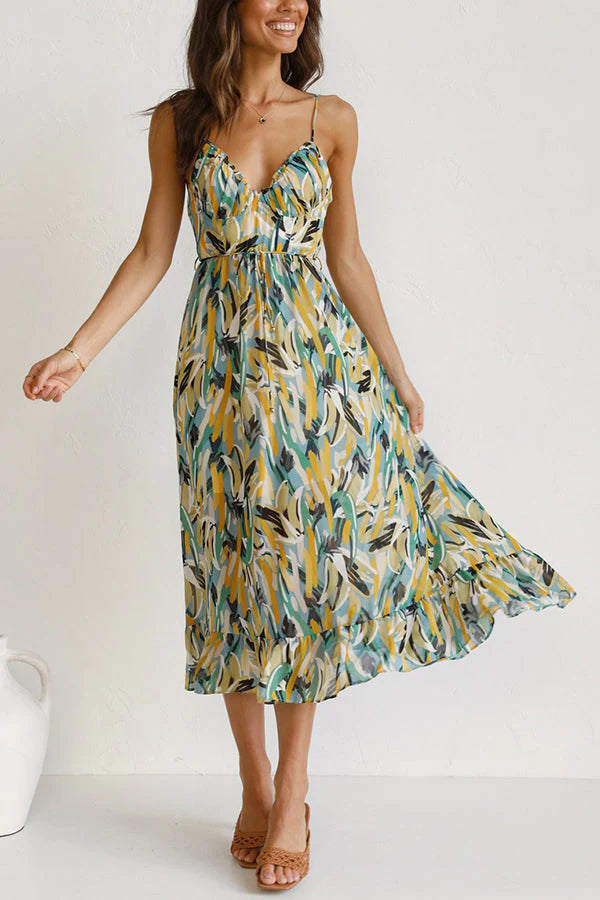 Véronica - Pestrobarevné midi šaty
