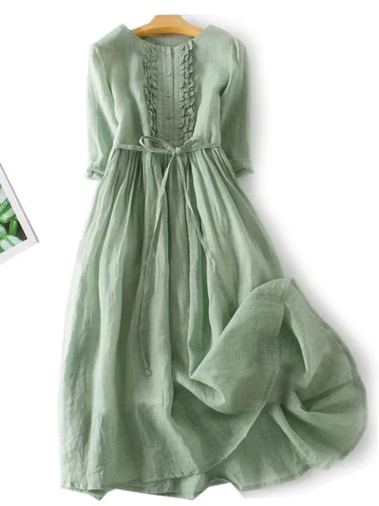 Alba - bavlněné a lněné šaty s řasenou sukní