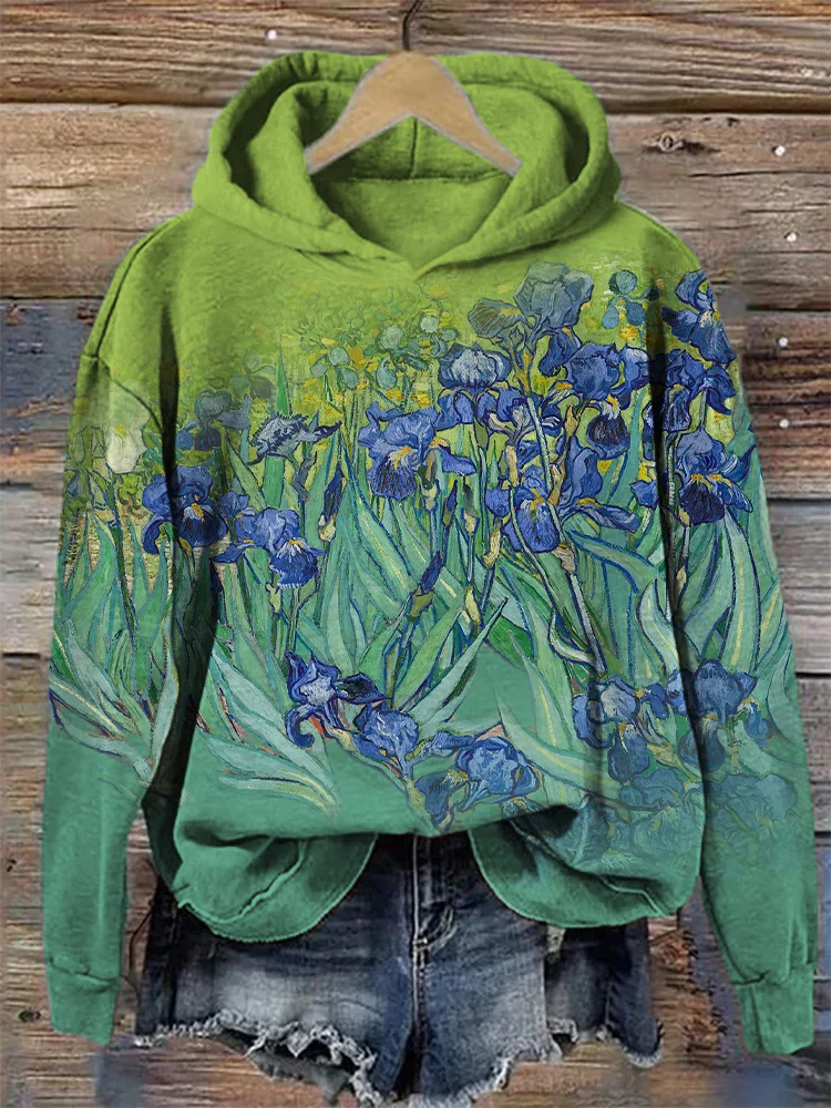 Mikina s kapucí Irises Inspired Gradient Contrast Cozy Hoodie