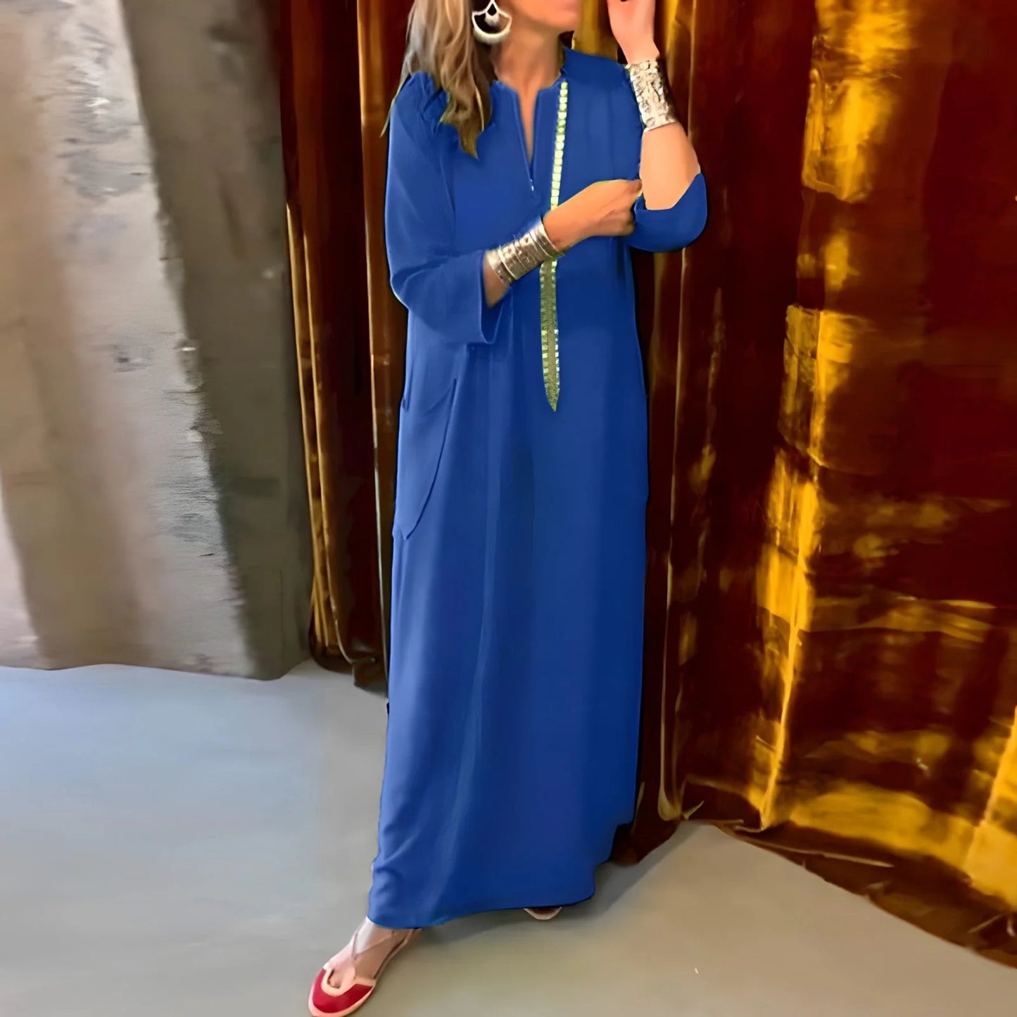 Auriane - Ležérní volné dlouhé šaty