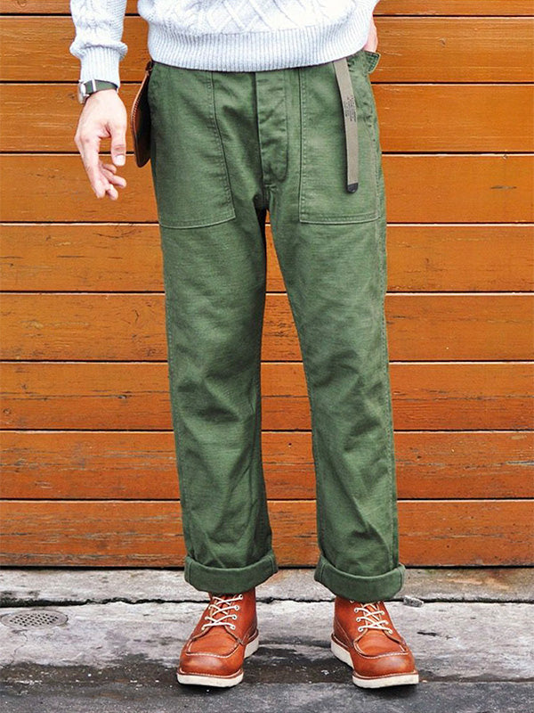 Rovné kalhoty 107 Olive Green American Military
