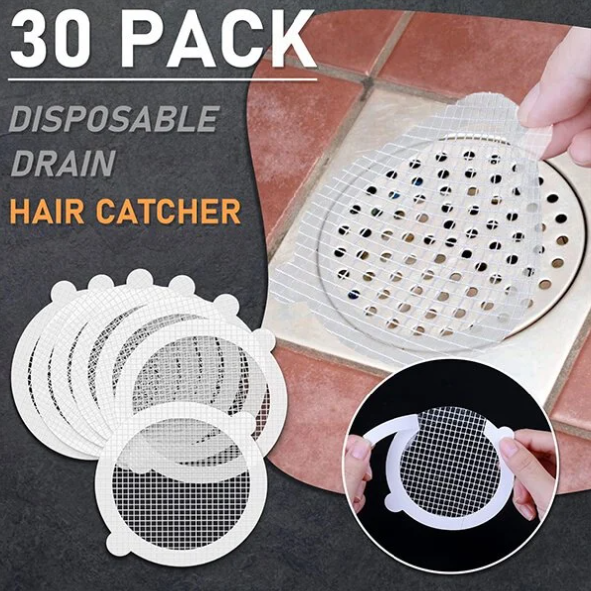 30 kusů jednorázových lapačů vlasů pro sprchový odtok