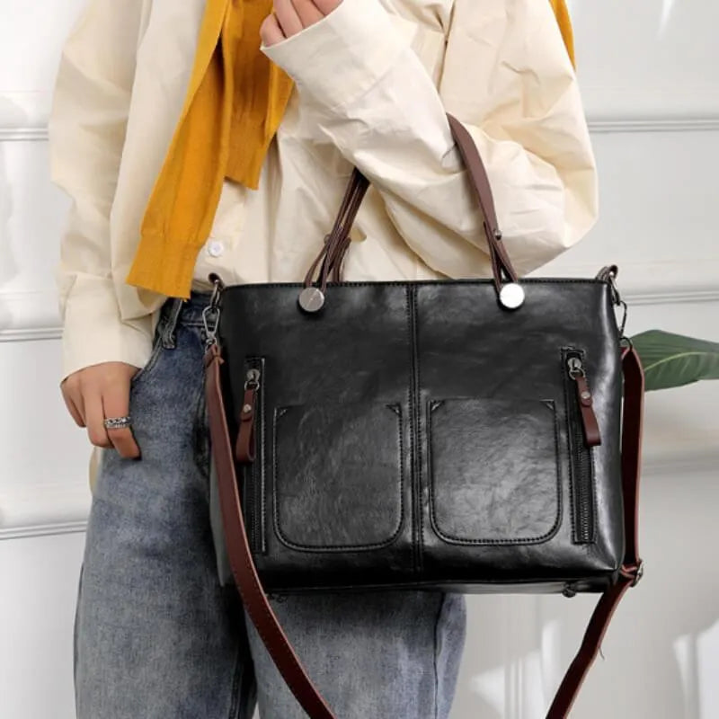 Dámská vintage kožená taška přes rameno