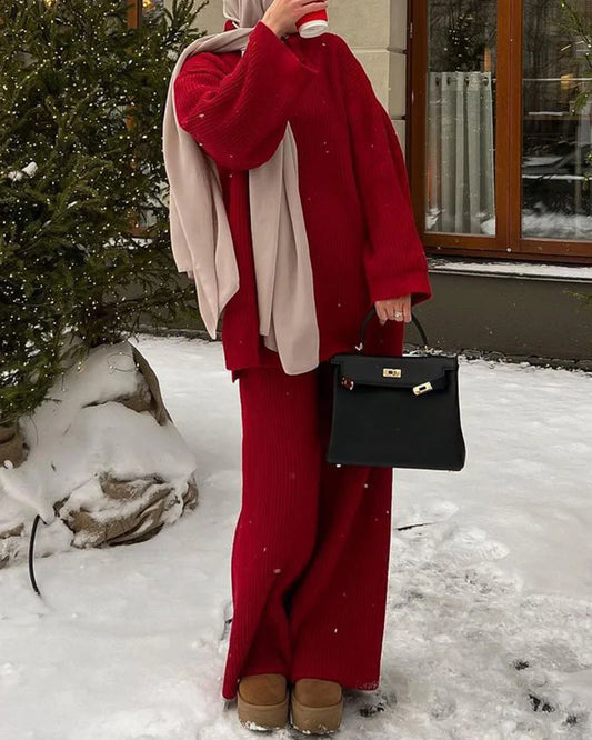 Elisa - Slavnostní dvoudílné oblečení se zipem v červené barvě