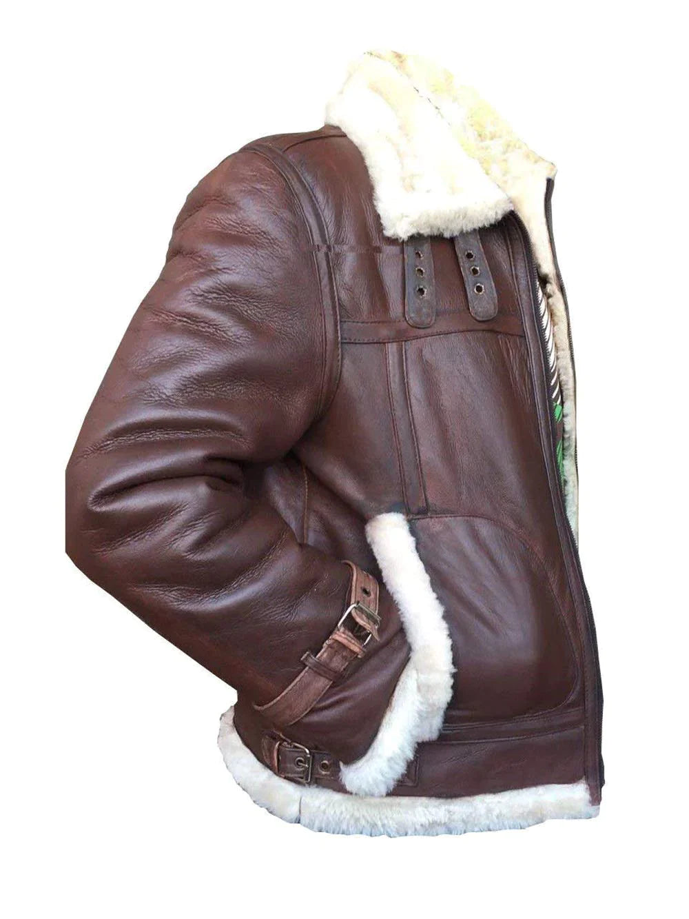 Ručně vyráběná pánská kožená bunda Flying Shearling s kožešinou