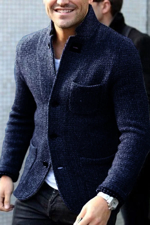 Valentino - Pánský retro šedý pletený svetr