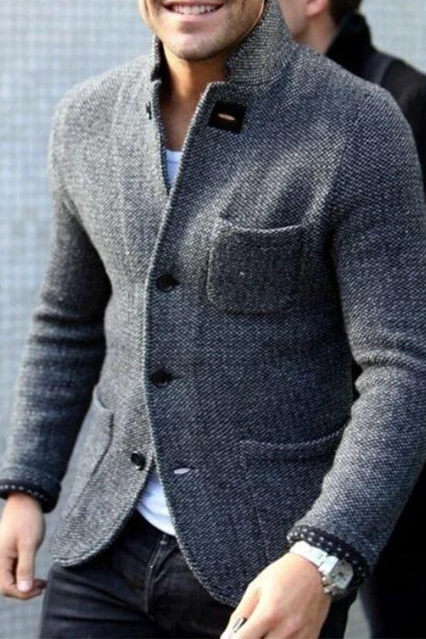Valentino - Pánský retro šedý pletený svetr
