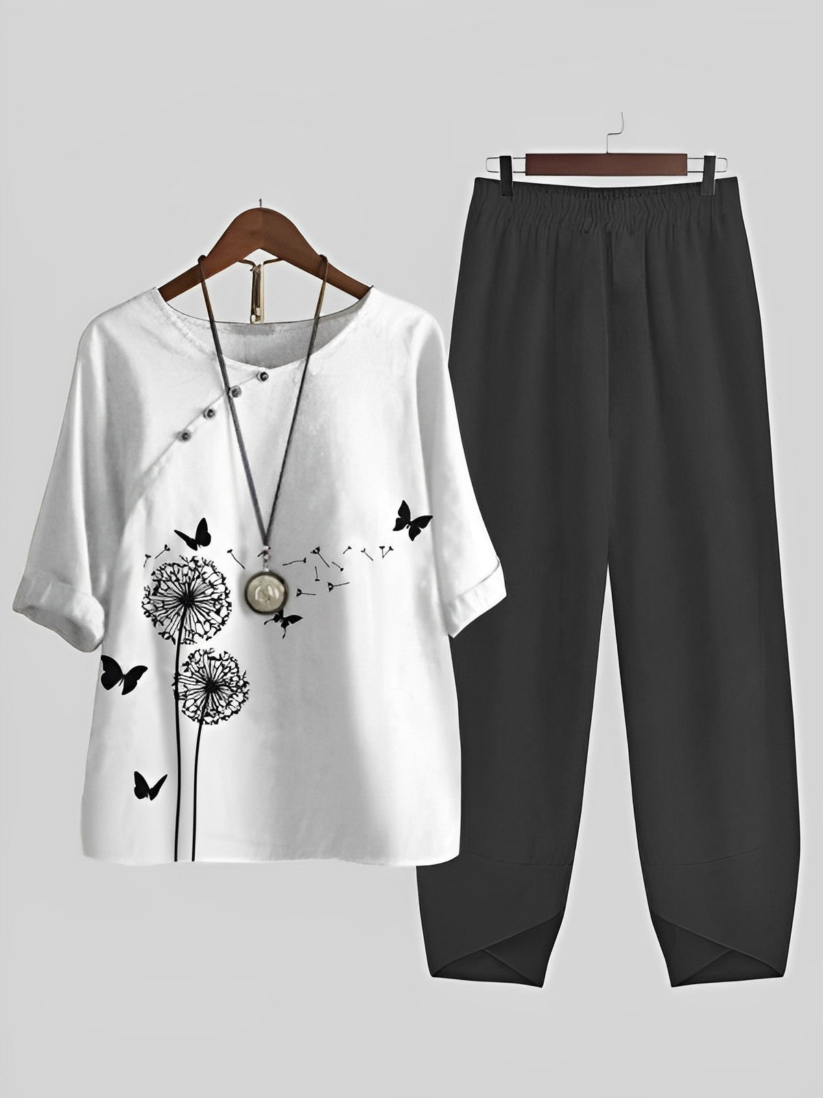 Dvoudílný oblek s potiskem motýlů a kalhoty Dandelion